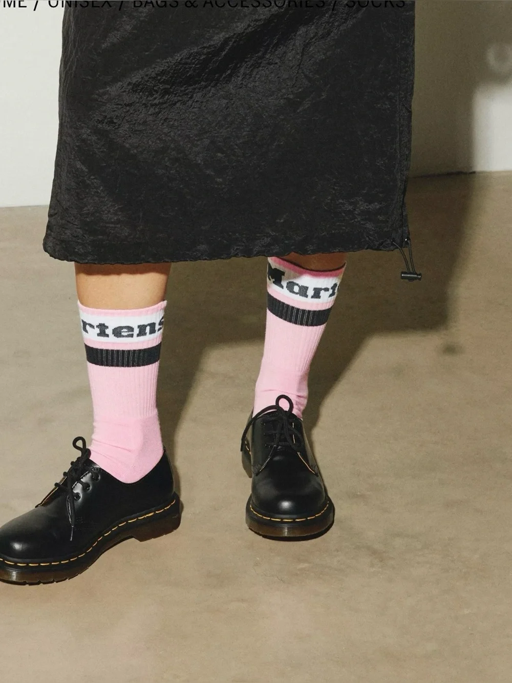 Dr. Martens Pink, White & Black Organic Cotton Striped Socks - 3 Pack S/M